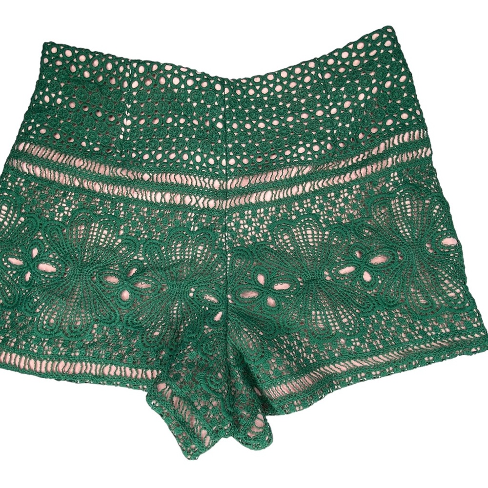 English Factory shorts Size Small Green lace - Picture 2 of 6